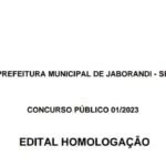 EDITAL DE HOMOLOGAÇÃO - CONCURSO PÚBLICO